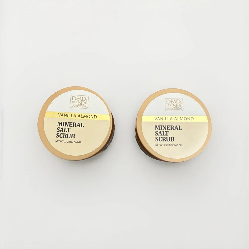 2 Dead Sea Collection Almond Vanilla Mineral Salt Scrub 23.28oz Exfoliating Glow